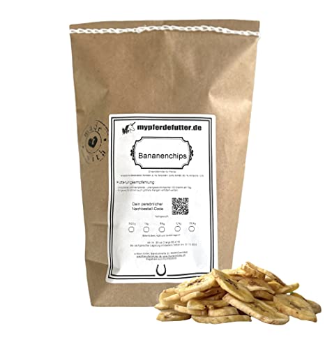 mypferdefutter Bananenchips ungesüßt (getrocknet) - 100% Bananen PUR für Pferde ohne Zusätze - der fruchtige Snack (1000 g) von mypferdefutter