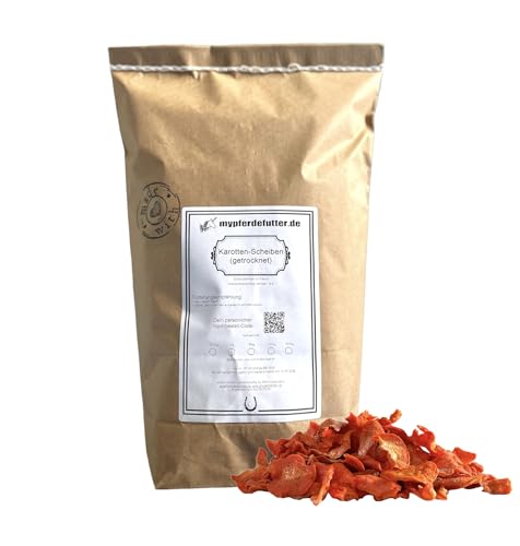 mypferdefutter Karottenscheiben für Pferde - ohne Zusätze - als Leckerli oder zur Verfeinerung des Futters - Beste Qualität (500 g) von mypferdefutter