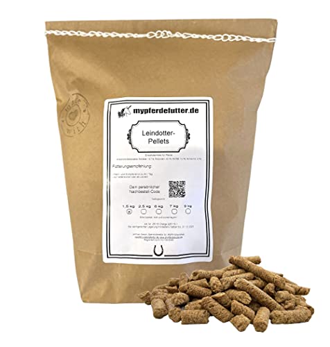 mypferdefutter Leindotter-Pellets - 100% Leindotterkuchen - gesundes Pferdeleckerli - Vitamine, Mineralstoffe und Eiweiße - mit wertvollen Omega- 3- Fettsäuren (1500 g) von mypferdefutter