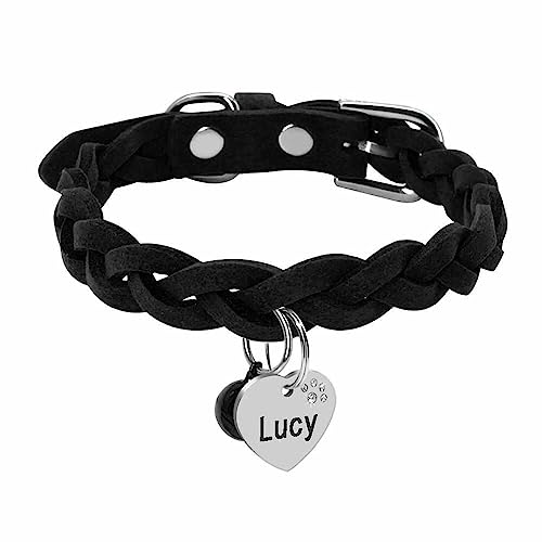 Geflochtenes Hundehalsband aus Filz in Wildlederoptik personalisiert Schwarz/S 15-31cm Geflochtenes Hundehalsband aus Filz in Wildlederoptik personalisiert Schwarz/S 15-31cm von mypfote.com