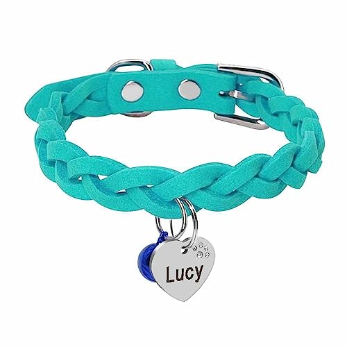 Geflochtenes Hundehalsband aus Filz in Wildlederoptik personalisiert Türkis/M 15-36cm Geflochtenes Hundehalsband aus Filz in Wildlederoptik personalisiert Türkis/M 15-36cm von mypfote.com