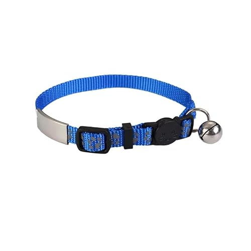 Reflektierendes Katzenhalsband mit Gravur – Personalisiert mit Name & Telefonnummer – Robustes Nylon & Edelstahl – Gravur in Deutschland – Schnell geliefert Blau von mypfote.com