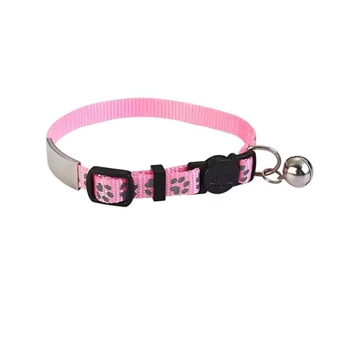 Reflektierendes Katzenhalsband mit Gravur – Personalisiert mit Name & Telefonnummer – Robustes Nylon & Edelstahl – Gravur in Deutschland – Schnell geliefert Rosa von mypfote.com