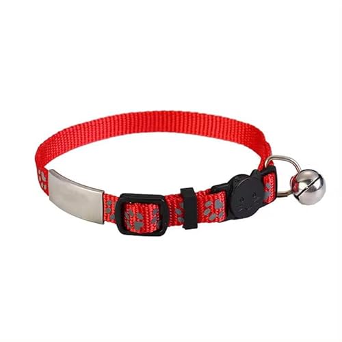 Reflektierendes Katzenhalsband mit Gravur – Personalisiert mit Name & Telefonnummer – Robustes Nylon & Edelstahl – Gravur in Deutschland – Schnell geliefert Rot Reflektierendes Katzenhalsband mit Gravur – Personalisiert mit Name & Telefonnummer – Robustes Nylon & Edelstahl – Gravur in Deutschland – Schnell geliefert Rot von mypfote.com