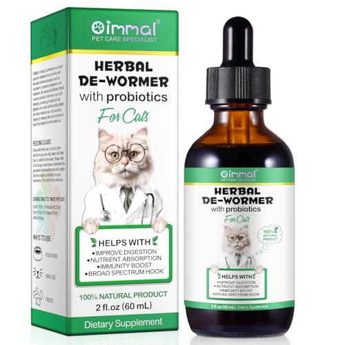 60ml Katzen wurmer Tropfen, Wurm Kraut Liquid Tropfen, Kräuterent wurmer mit Probitika, Verbesserung der Verdauung, Immunitätsschub - Anti-Parasiten (60ml) von mysemgshuo