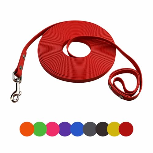 Hundetrainingsleine, leicht zu reinigen, wasserdicht, 1,8 m lange Leine zum Wandern, Hof, Strand und Schwimmen (rot) von myyAA