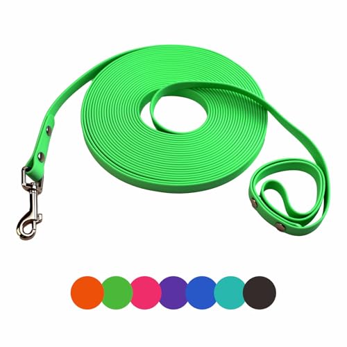 Hundetrainingsleine, leicht zu reinigen, wasserdicht, lange Hundeleine, robuste Schleppleine, lange Hundeleine, 1,8 m, 3 m, 4,6 m, 9,1 m, 15,2 m, für Wandern, Hof, Strand und Schwimmen (grün, 1,8 m) Hundetrainingsleine, leicht zu reinigen, wasserdicht, lange Hundeleine, robuste Schleppleine, lange Hundeleine, 1,8 m, 3 m, 4,6 m, 9,1 m, 15,2 m, für Wandern, Hof, Strand und Schwimmen (grün, 1,8 m) von myyAA