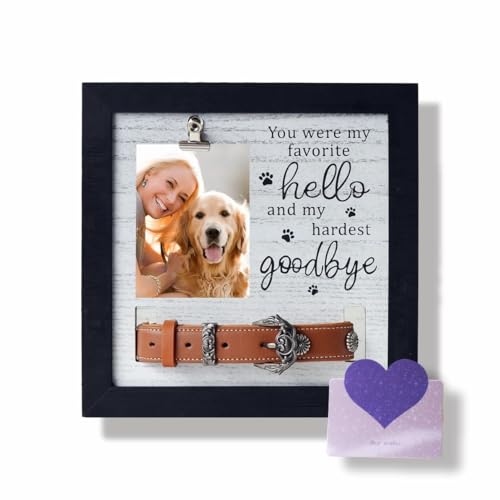myyAA Gedenkrahmen für Haustiere, mit Halsbandhalter, Gedenkgeschenk für den Verlust des Hundes, Katzen-Gedenkgeschenk, My Hardest Goodbye myyAA Gedenkrahmen für Haustiere, mit Halsbandhalter, Gedenkgeschenk für den Verlust des Hundes, Katzen-Gedenkgeschenk, My Hardest Goodbye von myyAA