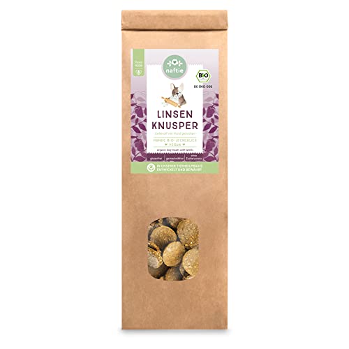 naftie Bio Leckerlis Linsen Knusper Hundekekse - nur für artige Hunde - Hundeleckerli vegan mit Buchweizenmehl - glutenfrei, handgebacken - 150g von naftie