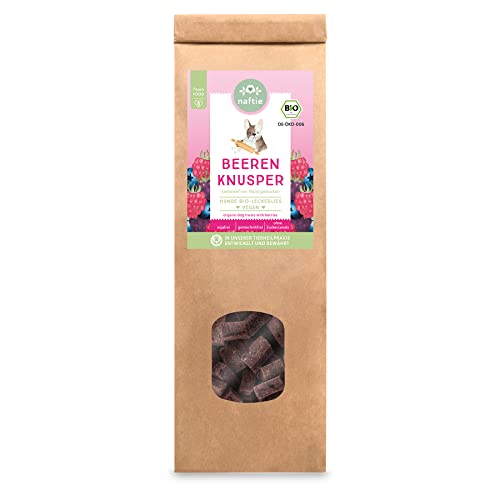 naftie Bio Leckerlies Beeren Knusper Hundekekse - nur für artige Hunde - vegane Hundeleckerli mit Beerenobst - handgebacken - ohne Zucker - 150g von naftie