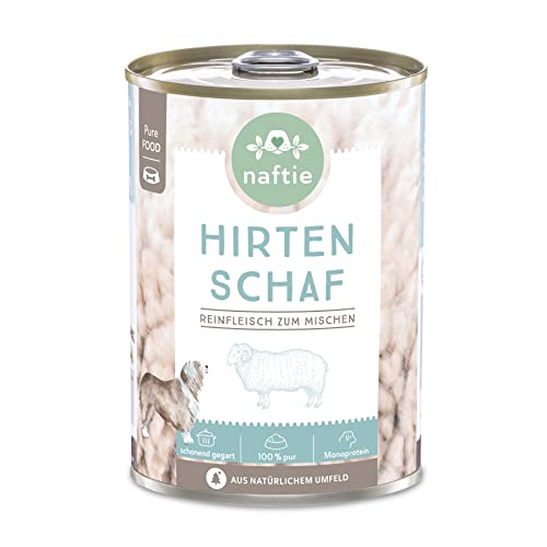 naftie Premium Hundefutter 100% Hirten Schaf - Reinfleisch-Dosen pur - Nassfutter für Hunde - zum Mischen - glutenfrei getreidefrei - 400g Dose naftie Premium Hundefutter 100% Hirten Schaf - Reinfleisch-Dosen pur - Nassfutter für Hunde - zum Mischen - glutenfrei getreidefrei - 400g Dose von naftie