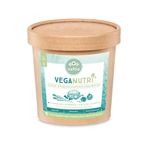 naftie VegaNutri Vitamin & Mineralien Mix für Hunde - Multivitamine & Mineralstoffe - Futterzusatz vegan - 500g von naftie