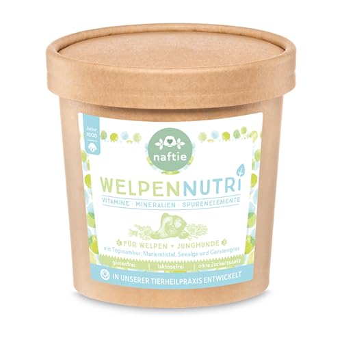 naftie Welpen Nutri - Nährstoffe Vitamin & Mineralien Mix für Welpen und Junior-Hunde - Multivitamine & Mineralstoffe - Nahrungsergänzung Futterzusatz - 500g von naftie