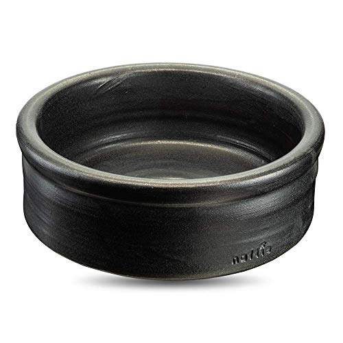 naftie hochwertiger Keramiknapf Harmonie schwarz anthrazit - Hunde-Napf & Katzen-Napf Keramik - handgetöpfert - XL - ca. 8cm hoch, 1,8 Liter, 23-24cm von naftie