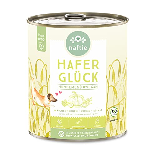 naftie veganes Hundefutter Bio Hafer Glück - Nassfutter Menü mit Kichererbsen - purinarm - Diät-Futter - 800g von naftie