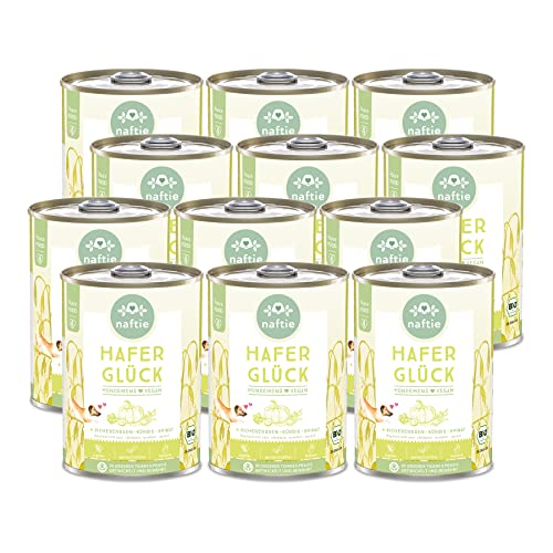 naftie veganes Hundefutter Bio Hafer Glück - Nassfutter Menü mit Kichererbsen - purinarm - Diät-Futter - 12x 400g von naftie