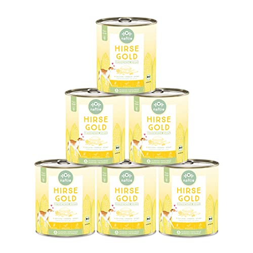 naftie veganes Hundefutter Bio Hirse Gold - Nassfutter Menü mit Erbsen - purinarm glutenfrei - Diät-Futter - 6X 800g von naftie