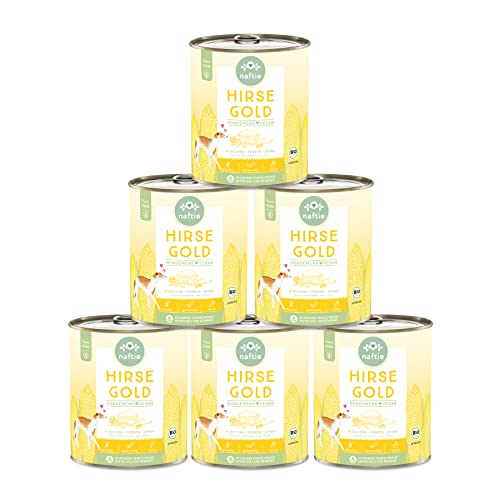 naftie veganes Hundefutter Bio Hirse Gold - Nassfutter Menü mit Erbsen - purinarm - Diät-Futter - 6X 800g von naftie