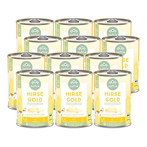 naftie veganes Hundefutter Bio Hirse Gold - Nassfutter Menü mit Erbsen - purinarm - Diät-Futter - 12x 400g von naftie