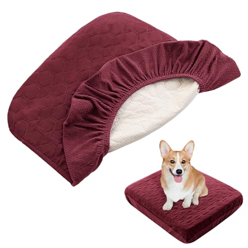 Nanbowang Wasserdichtes Hundebett, Ersatzkissen, waschbar, gesteppt, leicht zu entfernen, schöner Welpenbettbezug für Hunde/Katze, 35 x 44 x 6, Burgunderrot Nanbowang Wasserdichtes Hundebett, Ersatzkissen, waschbar, gesteppt, leicht zu entfernen, schöner Welpenbettbezug für Hunde/Katze, 35 x 44 x 6, Burgunderrot von nanbowang