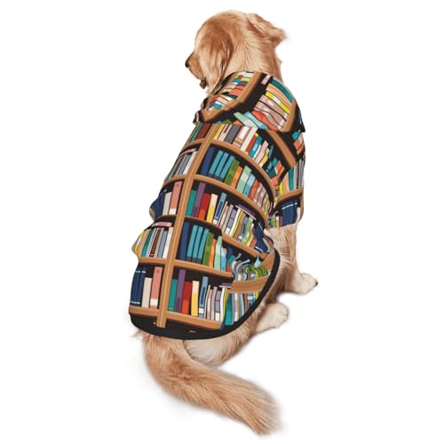 Bibliothek Bücherregal Hunde-Kapuzenpullover für mittelgroße und große Hunde, warmes, weiches Haustier-Sweatshirt, leicht zu tragende Pullover Kleidung von nanger
