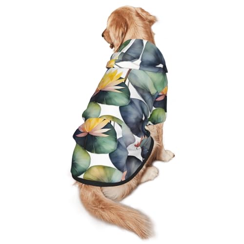 Black Lily Pads Hunde-Kapuzenpullover für mittelgroße und große Hunde, warmes, weiches Haustier-Sweatshirt, leicht zu tragender Pullover Black Lily Pads Hunde-Kapuzenpullover für mittelgroße und große Hunde, warmes, weiches Haustier-Sweatshirt, leicht zu tragender Pullover von nanger