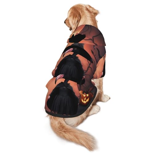 Halloween-Flamingo-Hexenhut, Hunde-Kapuzenpullover für mittelgroße und große Hunde, warmes, weiches Haustier-Sweatshirt, einfach zu tragender Pullover von nanger