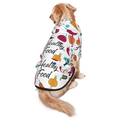 Healthy Food Hunde-Kapuzenpullover für mittelgroße und große Hunde, warmes, weiches Haustier-Sweatshirt, leicht zu tragender Pullover von nanger