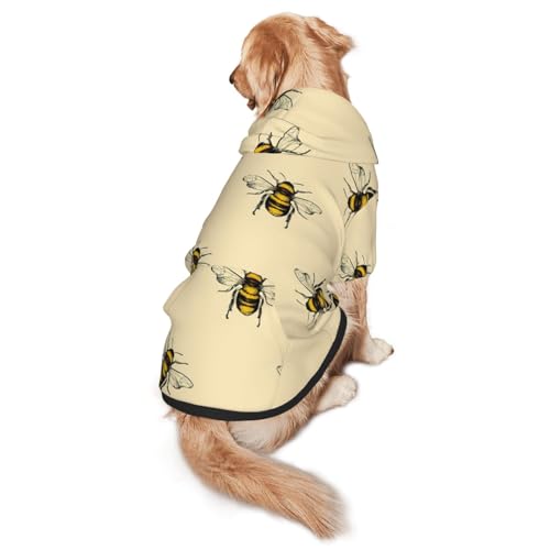Honey Bee Hunde-Kapuzenpullover für mittelgroße und große Hunde, warmes, weiches Haustier-Sweatshirt, leicht zu tragender Pullover Honey Bee Hunde-Kapuzenpullover für mittelgroße und große Hunde, warmes, weiches Haustier-Sweatshirt, leicht zu tragender Pullover von nanger