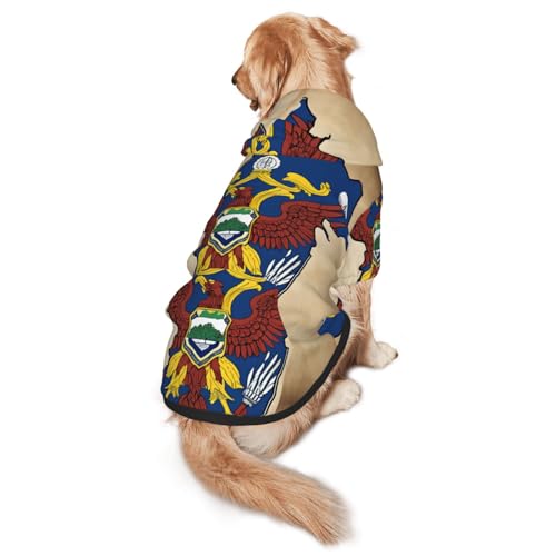 Hunde-Kapuzenpullover für mittelgroße und große Hunde, Motiv: New Jersey-Flagge, Karte mit Adlermuster, warmes, weiches Haustier-Sweatshirt, leicht zu tragender Pullover von nanger
