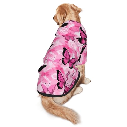 Hunde-Kapuzenpullover für mittelgroße und große Hunde, nahtlos, mit Schmetterlingen, warm, weich, leicht zu tragender Pullover Hunde-Kapuzenpullover für mittelgroße und große Hunde, nahtlos, mit Schmetterlingen, warm, weich, leicht zu tragender Pullover von nanger