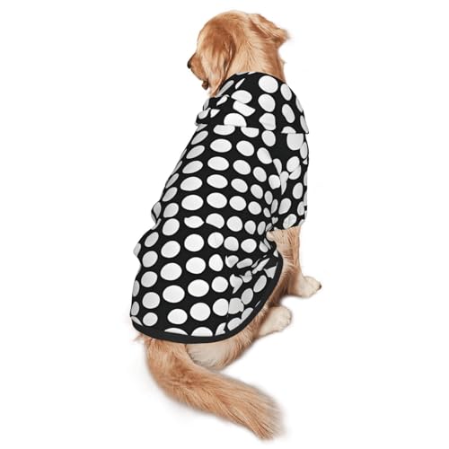 Hunde-Kapuzenpullover für mittelgroße und große Hunde, warmes, weiches Haustier-Sweatshirt, leicht zu tragender Pullover, Schwarz / Weiß Hunde-Kapuzenpullover für mittelgroße und große Hunde, warmes, weiches Haustier-Sweatshirt, leicht zu tragender Pullover, Schwarz / Weiß von nanger