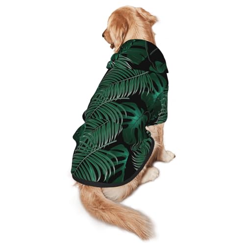 Hunde-Kapuzenpullover für mittelgroße und große Hunde, warmes weiches Haustier-Sweatshirt, leicht zu tragen, Bananenblatt-Grün von nanger