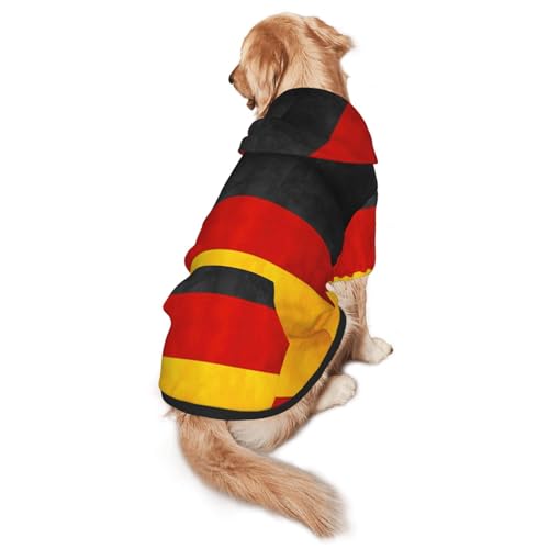 Hunde-Kapuzenpullover mit Deutschland-Flagge für mittelgroße und große Hunde, warmes, weiches Haustier-Sweatshirt, leicht zu tragender Pullover von nanger