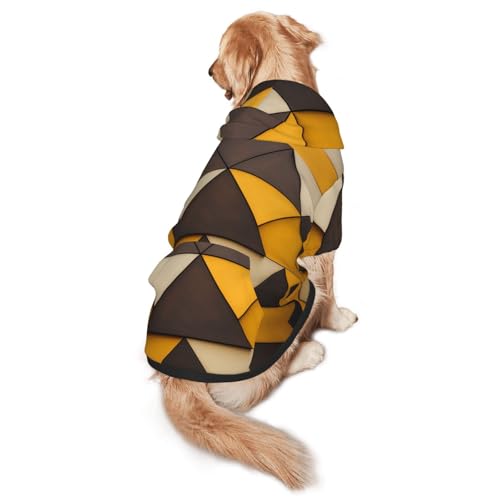 Hunde-Kapuzenpullover mit Dreiecken, für mittelgroße und große Hunde, warmes, weiches Haustier-Sweatshirt, leicht zu tragen, Gelb und Braun Hunde-Kapuzenpullover mit Dreiecken, für mittelgroße und große Hunde, warmes, weiches Haustier-Sweatshirt, leicht zu tragen, Gelb und Braun von nanger