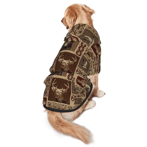 Hunde-Kapuzenpullover mit Elchbär, Hirsch, für mittelgroße und große Hunde, warmes, weiches Haustier-Sweatshirt, leicht zu tragende Pullover von nanger