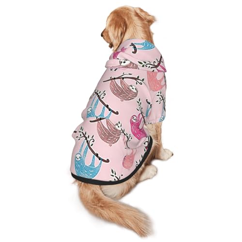 Hunde-Kapuzenpullover mit Faultiermotiv für mittelgroße und große Hunde, warmes, weiches Haustier-Sweatshirt, leicht zu tragender Pullover von nanger