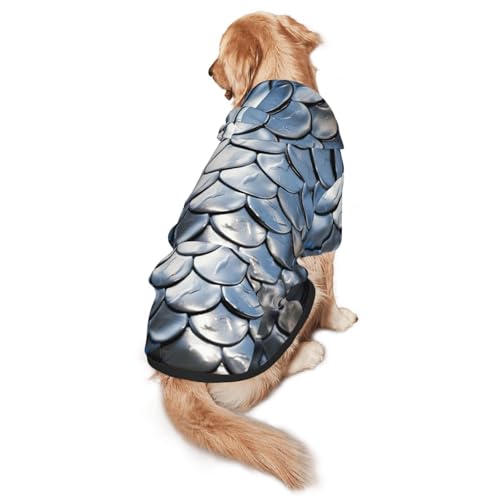 Hunde-Kapuzenpullover mit Fischschuppenmotiv für mittelgroße und große Hunde, warmes, weiches Haustier-Sweatshirt, einfach zu tragender Pullover Hunde-Kapuzenpullover mit Fischschuppenmotiv für mittelgroße und große Hunde, warmes, weiches Haustier-Sweatshirt, einfach zu tragender Pullover von nanger