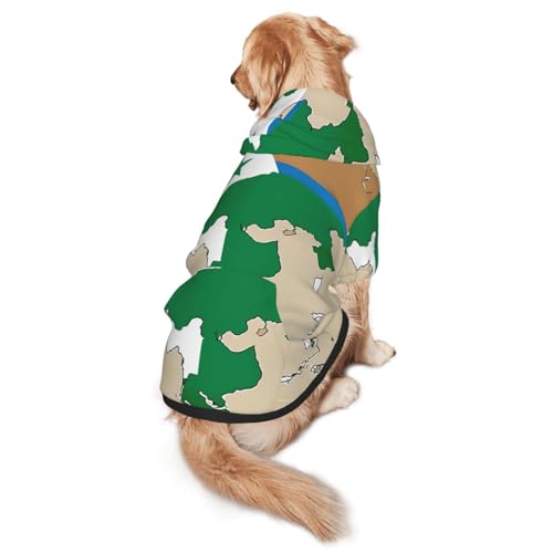 Hunde-Kapuzenpullover mit Flagge von Usbekistan, für mittelgroße und große Hunde, warmes, weiches Haustier-Sweatshirt, leicht zu tragender Pullover von nanger