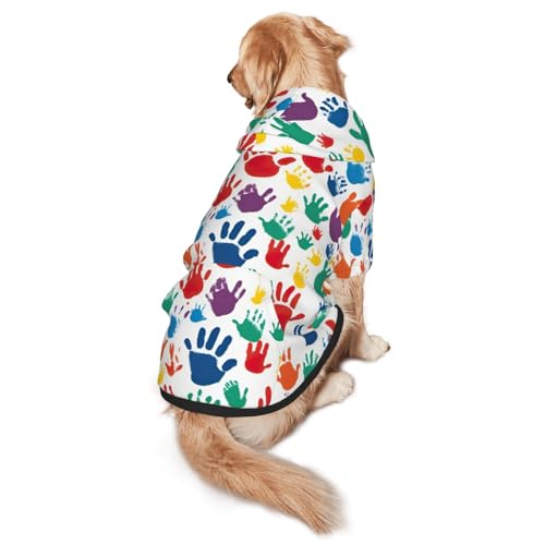 Hunde-Kapuzenpullover mit Handabdruck für mittelgroße und große Hunde, warmes, weiches Haustier-Sweatshirt, leicht zu tragender Pullover Hunde-Kapuzenpullover mit Handabdruck für mittelgroße und große Hunde, warmes, weiches Haustier-Sweatshirt, leicht zu tragender Pullover von nanger