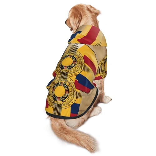 Hunde-Kapuzenpullover mit New Mexico-Flagge, für mittelgroße und große Hunde, warmes, weiches Haustier-Sweatshirt, leicht zu tragender Pullover von nanger