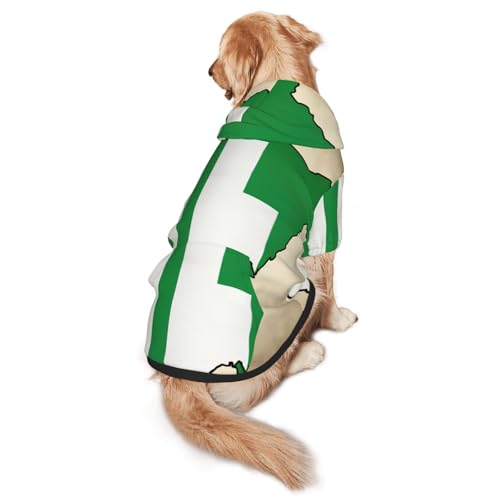Hunde-Kapuzenpullover mit Nigeria-Flagge, für mittelgroße und große Hunde, warmes, weiches Haustier-Sweatshirt, leicht zu tragender Pullover von nanger