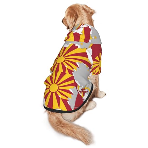 Hunde-Kapuzenpullover mit Nordmazedonien-Flagge, für mittelgroße und große Hunde, warmes, weiches Haustier-Sweatshirt, leicht zu tragender Pullover Hunde-Kapuzenpullover mit Nordmazedonien-Flagge, für mittelgroße und große Hunde, warmes, weiches Haustier-Sweatshirt, leicht zu tragender Pullover von nanger