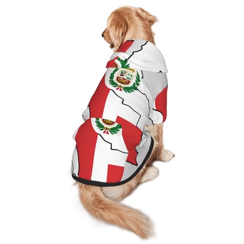 Hunde-Kapuzenpullover mit Peru-Flagge, für mittelgroße und große Hunde, warmes, weiches Haustier-Sweatshirt, leicht zu tragender Pullover Hunde-Kapuzenpullover mit Peru-Flagge, für mittelgroße und große Hunde, warmes, weiches Haustier-Sweatshirt, leicht zu tragender Pullover von nanger