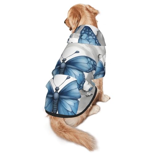 Hunde-Kapuzenpullover mit Schmetterlings- und Wolken-Motiv, für mittelgroße und große Hunde, warmes, weiches Haustier-Sweatshirt, einfach zu tragender Pullover Hunde-Kapuzenpullover mit Schmetterlings- und Wolken-Motiv, für mittelgroße und große Hunde, warmes, weiches Haustier-Sweatshirt, einfach zu tragender Pullover von nanger