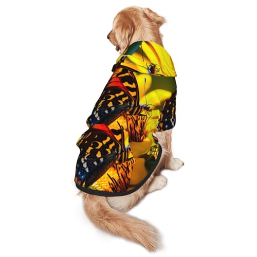 Hunde-Kapuzenpullover mit Schmetterlingsmotiv für mittelgroße und große Hunde, warmes, weiches Haustier-Sweatshirt, einfach zu tragende Kleidung Hunde-Kapuzenpullover mit Schmetterlingsmotiv für mittelgroße und große Hunde, warmes, weiches Haustier-Sweatshirt, einfach zu tragende Kleidung von nanger