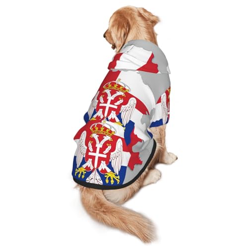 Hunde-Kapuzenpullover mit Serbien-Flagge, für mittelgroße und große Hunde, warmes, weiches Haustier-Sweatshirt, leicht zu tragender Pullover Hunde-Kapuzenpullover mit Serbien-Flagge, für mittelgroße und große Hunde, warmes, weiches Haustier-Sweatshirt, leicht zu tragender Pullover von nanger