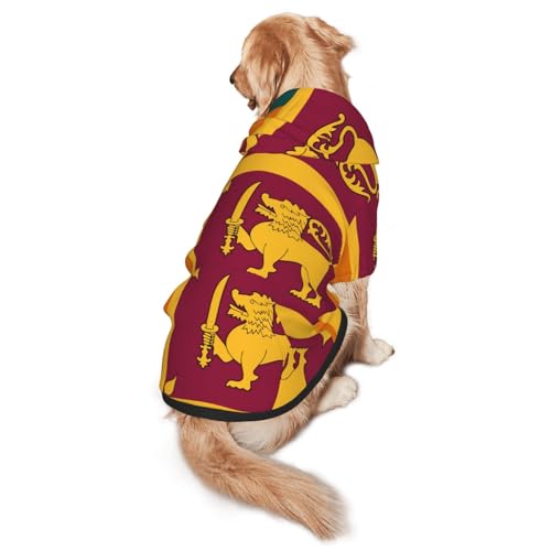 Hunde-Kapuzenpullover mit Sri-Lanka-Flagge für mittelgroße und große Hunde, warmes, weiches Haustier-Sweatshirt, leicht zu tragender Pullover Hunde-Kapuzenpullover mit Sri-Lanka-Flagge für mittelgroße und große Hunde, warmes, weiches Haustier-Sweatshirt, leicht zu tragender Pullover von nanger