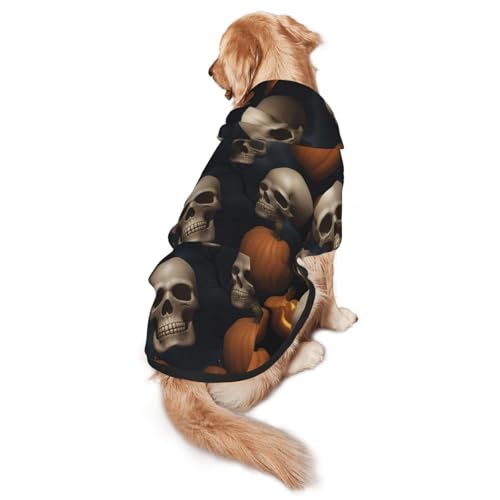 Hunde-Kapuzenpullover mit Totenkopfmotiv für mittelgroße und große Hunde, warmes, weiches Haustier-Sweatshirt, einfach zu tragender Pullover Hunde-Kapuzenpullover mit Totenkopfmotiv für mittelgroße und große Hunde, warmes, weiches Haustier-Sweatshirt, einfach zu tragender Pullover von nanger