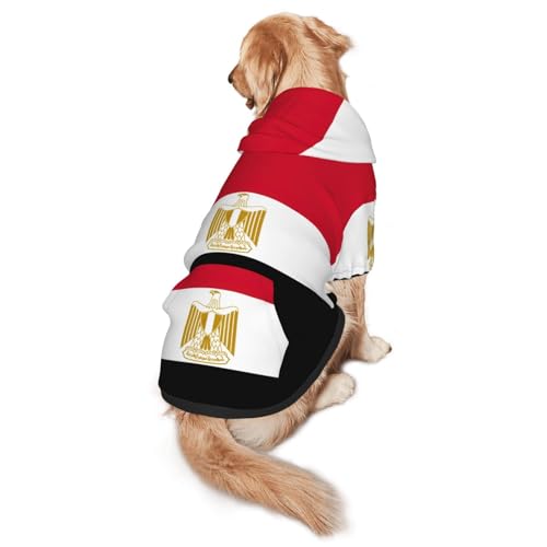 Hunde-Kapuzenpullover mit ägyptischer Flagge, für mittelgroße und große Hunde, warmes, weiches Haustier-Sweatshirt, leicht zu tragender Pullover von nanger